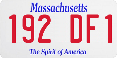MA license plate 192DF1