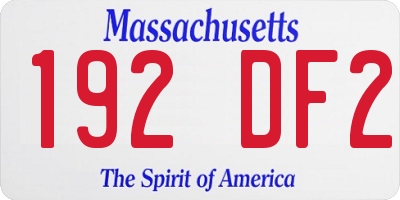 MA license plate 192DF2