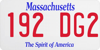 MA license plate 192DG2