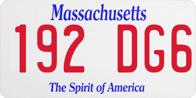 MA license plate 192DG6