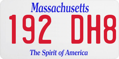 MA license plate 192DH8