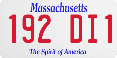 MA license plate 192DI1