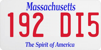 MA license plate 192DI5