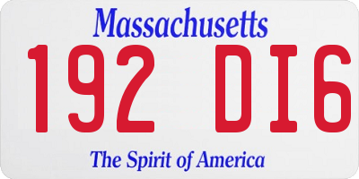 MA license plate 192DI6