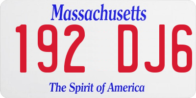 MA license plate 192DJ6