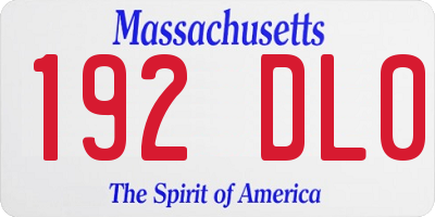 MA license plate 192DL0
