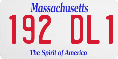 MA license plate 192DL1