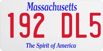 MA license plate 192DL5