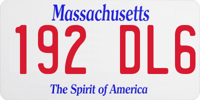MA license plate 192DL6