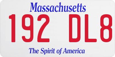 MA license plate 192DL8
