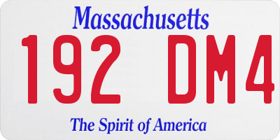 MA license plate 192DM4