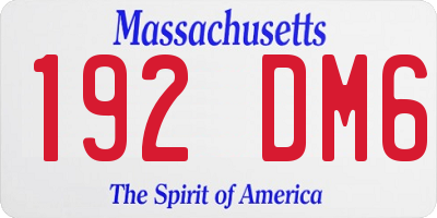 MA license plate 192DM6