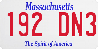 MA license plate 192DN3