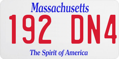 MA license plate 192DN4