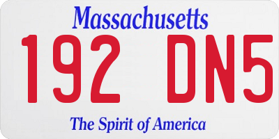 MA license plate 192DN5