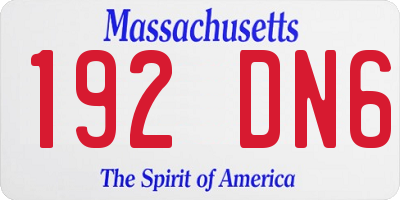 MA license plate 192DN6