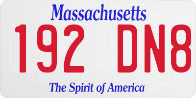 MA license plate 192DN8