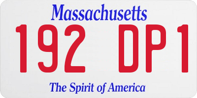 MA license plate 192DP1