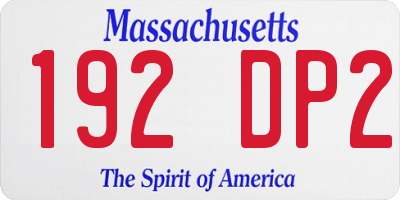 MA license plate 192DP2