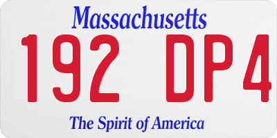 MA license plate 192DP4