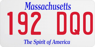 MA license plate 192DQ0