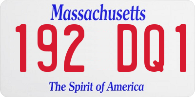 MA license plate 192DQ1