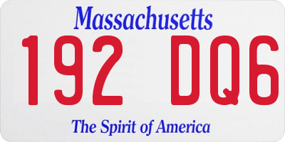 MA license plate 192DQ6