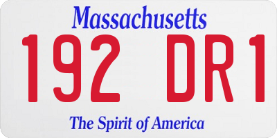 MA license plate 192DR1