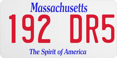 MA license plate 192DR5
