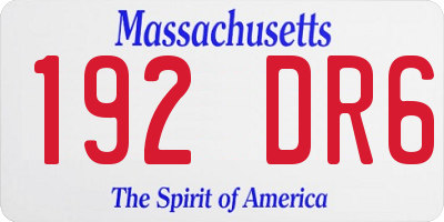 MA license plate 192DR6