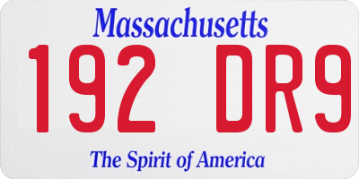 MA license plate 192DR9