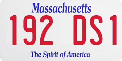 MA license plate 192DS1