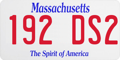 MA license plate 192DS2