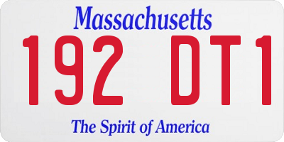 MA license plate 192DT1