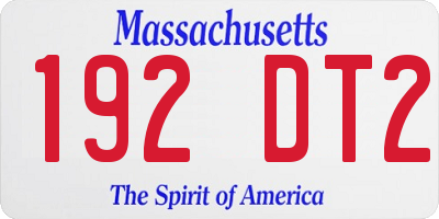 MA license plate 192DT2