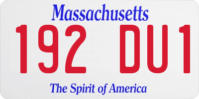 MA license plate 192DU1