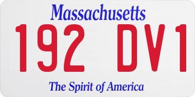 MA license plate 192DV1