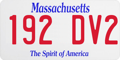 MA license plate 192DV2