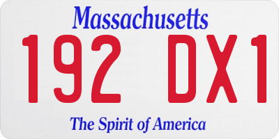 MA license plate 192DX1