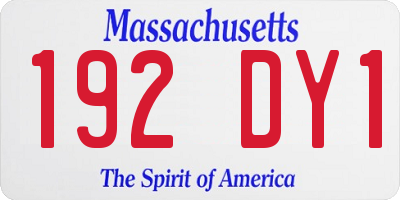 MA license plate 192DY1