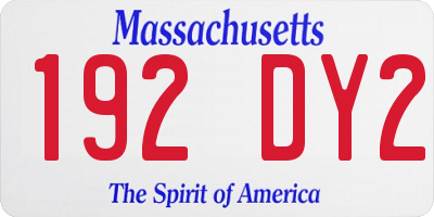 MA license plate 192DY2