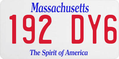 MA license plate 192DY6