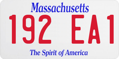 MA license plate 192EA1