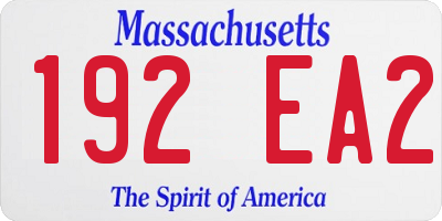MA license plate 192EA2