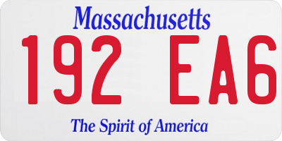 MA license plate 192EA6
