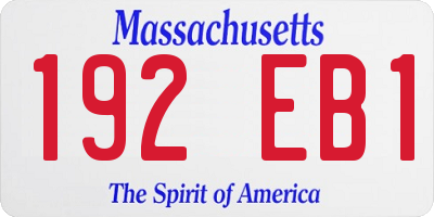 MA license plate 192EB1