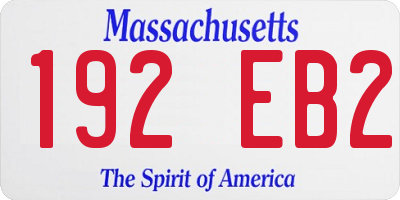 MA license plate 192EB2