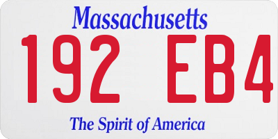 MA license plate 192EB4