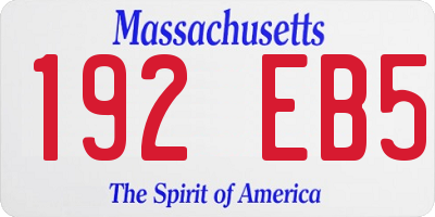 MA license plate 192EB5
