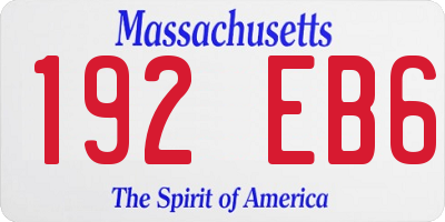MA license plate 192EB6